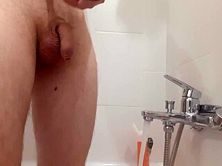 skinny guy says, fuck my shaved ass in shower