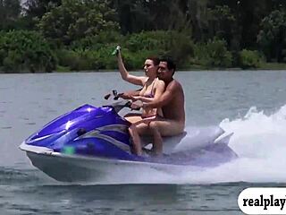 Can You Believe These Cute Teens 18+ In Bikinis Unleashing A Wild Speedboat Foursome With Massive Monster Cocks?