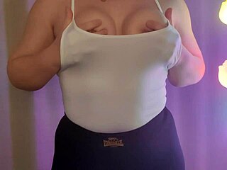 Check out these natural tits on a curvy milf!