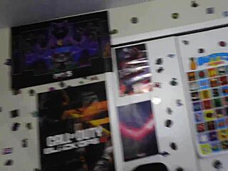 white gamer returns for rough big black cock cum on feet