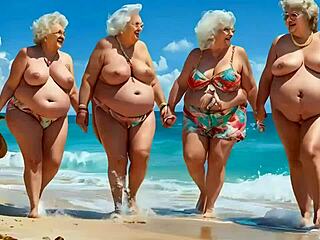 Four Grannies Showing Off Their Huge Tits