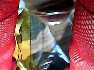 brunette with big tits pegging guy's big cock with strap on in anal