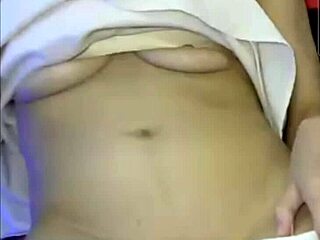 Asian girl plays with herself alone