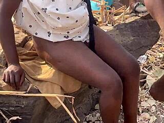 Did we hike from the river to the mountain top just to have intense doggystyle sex with that ebony babe in a quickie threesome?