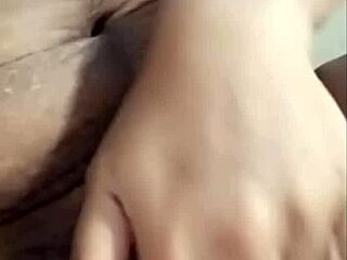 Housewife indulges in a steamy video call with a cheating lover.