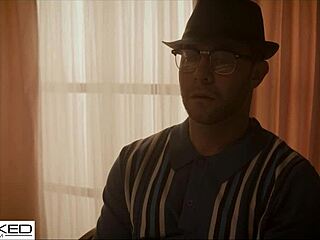 Blonde babe in 50s bends over for sloppy deepthroat and pussy pounding.