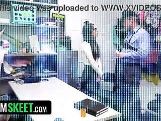 Cute Mormon girl caught shoplifting, pays with blowjob and doggystyle on big cock