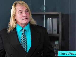 Ebony masseuse gives wet nuru massage - Evan Stone, Nina White.