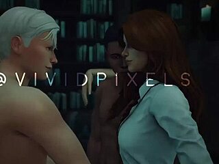 Hermione takes double penetration in wild threesome