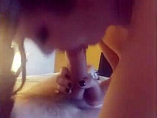 Slutty teen sucks with small tits and big nipples 😈