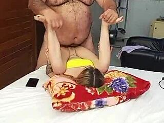 Young girl arrives from party eager for older man