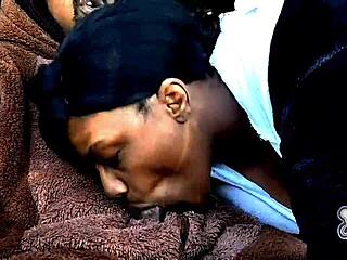 Bear necessities: swallowing daddy's cock in my car and bear suit, ebony with big ass 😍