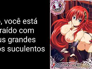 Rias gives casual jerk off instructions in this translated hentai video