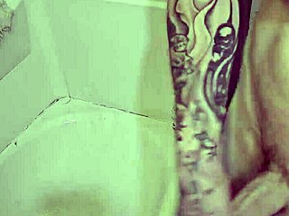 Rubbing Monster Cock In And Out Of Shower Intensely