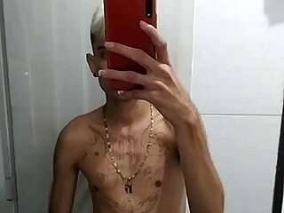 Amateur Guy Jerking Off Solo In Bathroom After Soccer Game.