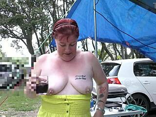 i can't believe i did this public display at the holiday park as a submissive milf