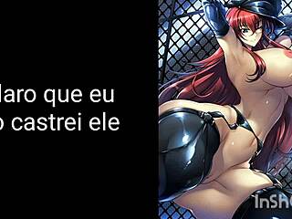 Rias gives casual jerk off instructions in this translated hentai video