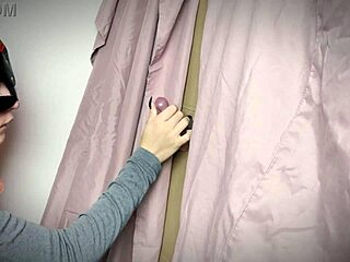 Ginger girl feels thrilled finding gloryhole for blowjob