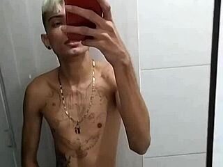 Amateur Guy Jerking Off Solo In Bathroom After Soccer Game.