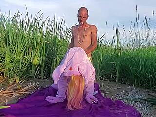 pokemon master dominates wild espeon doll at public beach