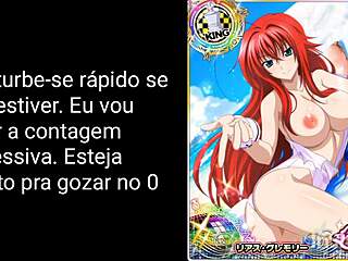 Rias gives casual jerk off instructions in this translated hentai video