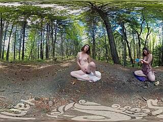 Sexual Yanks VR Turquoise Masturbates Outdoors with Wild Dildo Play