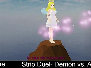 Erotic Strip Duel Between Demon And Angel Lesbians