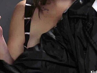 Officer Fingers Busty Shoplifter's Ass