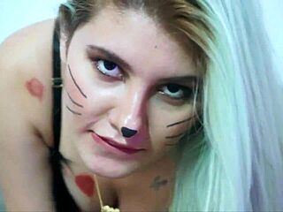 Bella masturbates solo