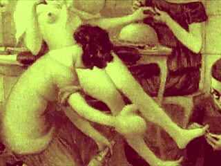 Vintage erotic animation with doggystyle and bent over scenes