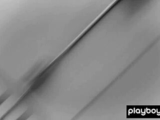 Redhead teen Skye Blue strips, showing big natural tits.