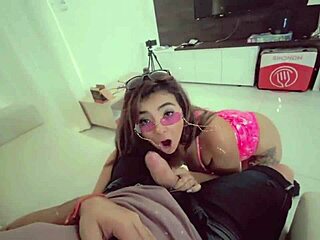 Barbie sucks dick and receives lashes in homemade deepthroat session