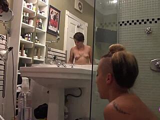 spicy lesbian couple tina horn and andre shakti passionately fisting with sex toys