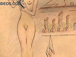 Vintage erotic animation with doggystyle and bent over scenes