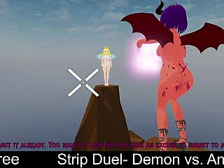 Erotic Strip Duel Between Demon And Angel Lesbians