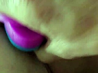 Rainbow Dildo Penetrates Anal Creampie