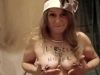 french slave performs AUTOSession, STRIPPING and using MAGIC WAND