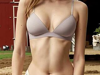 lingerie models on the farm