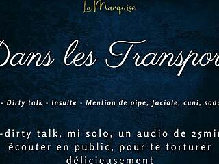 french audio tease in public transports with dirty talk and crossdressing elements