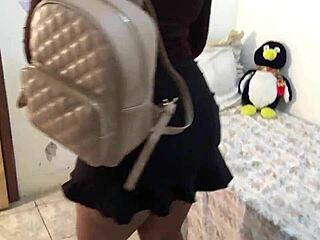 Last day of class, she came home just to give her wet pussy