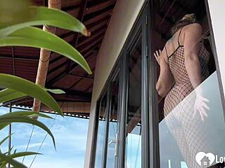 Hell Yeah! Standing Doggy and Morning Blowjob with Skinny Blonde in Fishnets!