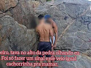 Meti A Pica Em Dois De Uma S� Vez Na Beira Da Praia!