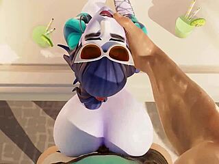 哇，Widowmaker法国度假玩大屌大屁股！