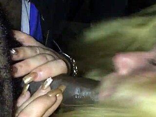 car head with a white girl sucking big black cock