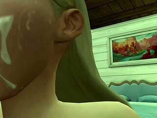 sticky cum footjob and blowjob from blonde femdom!