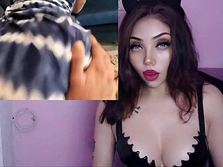 sexy mommy masturbates to orgasm with big tits bouncing.