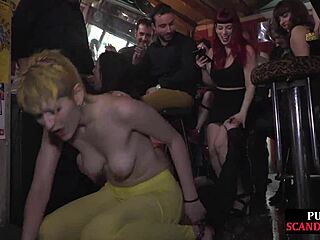 Public scene with sucking before anal in front of voyeurs