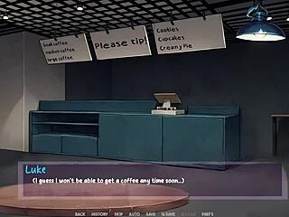 Redhead maid performs oral on big black cock during shadows of ambition gameplay