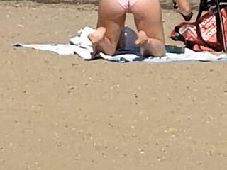 is pink princess hiding her ass on the beach?