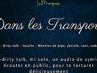 french audio tease in public transports with dirty talk and crossdressing elements